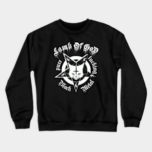 Cat metal lamb of god art Crewneck Sweatshirt